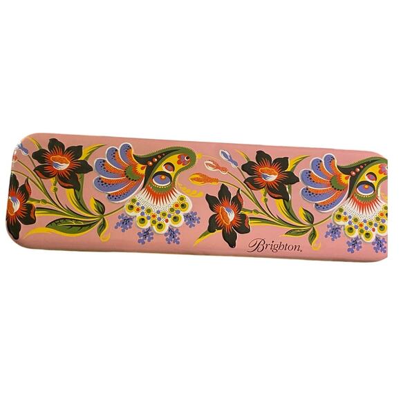 Brighton Decorative Metal Box-Box only 9 1/2 x 3 inches Small Dent See Picture - Picture 1 of 7